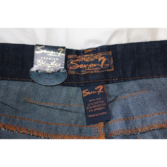 NWT Seven7 Premium Blue Label Denim Jeans Dark Wash Flare Cut 32 X 34 - Picture 5 of 8